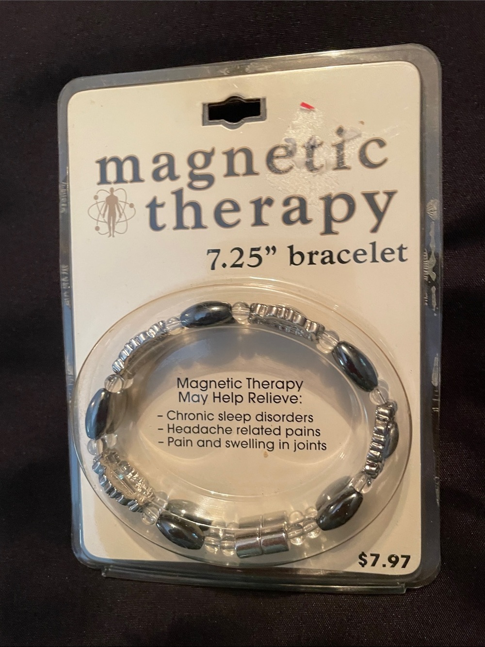 Magnetic Therapy 7.25" Bracelet - Silver and Hematite